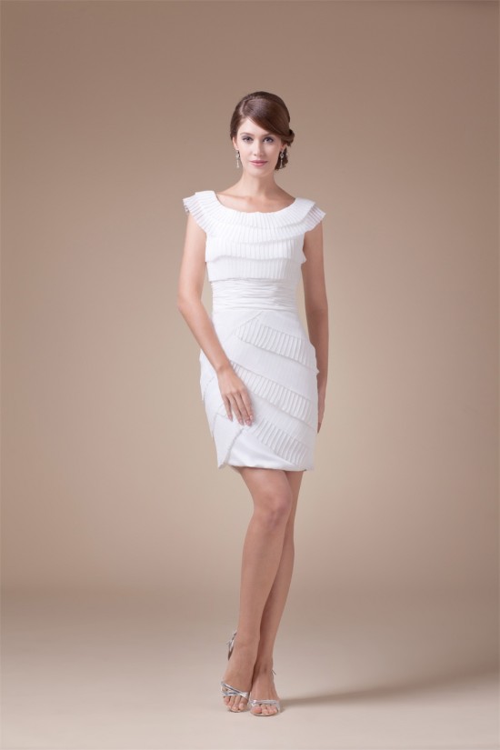 Great Sleeveless Chiffon Scoop Short Wedding Dresses 2031491