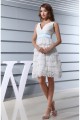 Hot Sale V-Neck A-Line Satin Lace Knee-Length Little White Dresses 2031493 Hot Sale V-Neck A-Line Satin Lace Knee-Length Little White Dresses 2031493