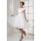 Knee-Length Satin Organza Netting Material Wedding Dresses 2031494