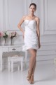 New Design Sheath/Column Sweetheart Beaded Satin Organza Short Wedding Dresses 2031495