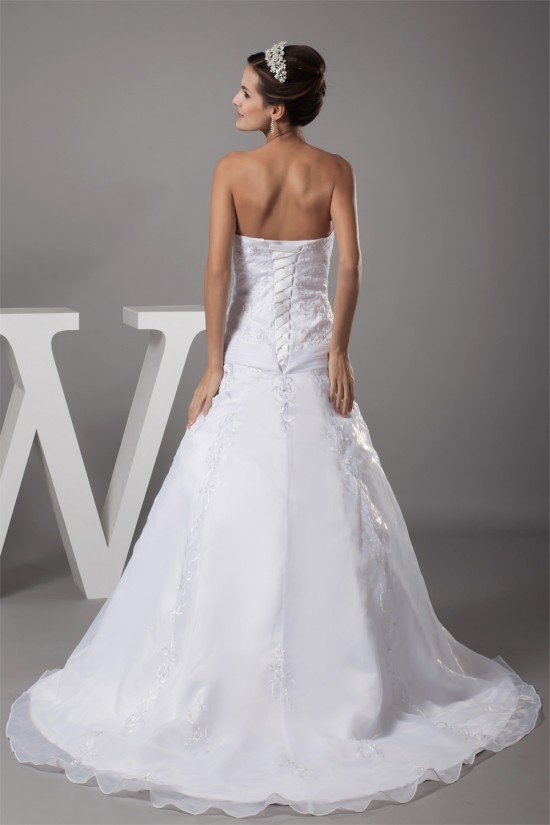 fashionable Strapless Satin Organza A-Line Sweet Wedding Dresses 2030150 fashionable Strapless Satin Organza A-Line Sweet Wedding Dresses 2030150
