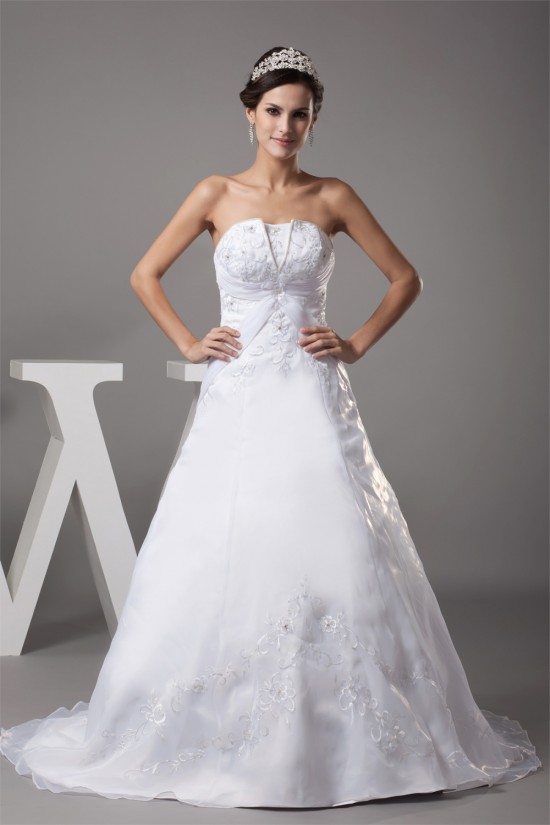 fashionable Strapless Satin Organza A-Line Sweet Wedding Dresses 2030150 fashionable Strapless Satin Organza A-Line Sweet Wedding Dresses 2030150