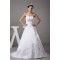 fashionable Strapless Satin Organza A-Line Sweet Wedding Dresses 2030150