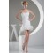 Satin Organza Sleeveless Sheath/Column Beaded Sweetheart Short Wedding Dresses 2031500
