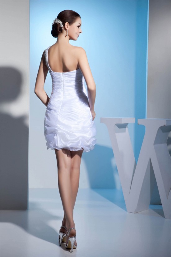 Sheath/Column One-Shoulder Beaded Reception Wedding Dresses 2031504
