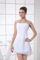 Sheath/Column Sleeveless Beaded Chiffon Short Wedding Dresses 2031505