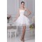 A-Line Satin Fine Netting Strapless Lace Short Reception Wedding Dresses 2031507