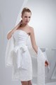 A-Line Strapless Short Knee-Length Reception Wedding Dresses with Shawl 2031508
