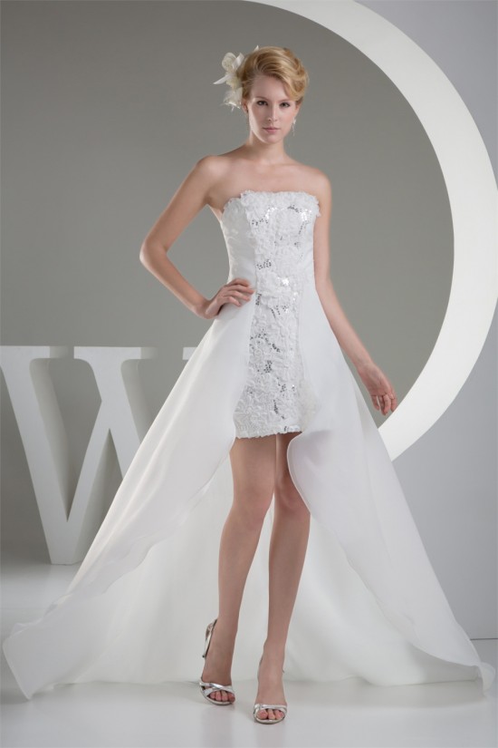 High Low Strapless Chiffon Sequin Reception Wedding Dresses 2031509 High Low Strapless Chiffon Sequin Reception Wedding Dresses 2031509