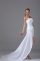 Sleeveless Taffeta Sheath/Column Handmade Flowers Reception Wedding Dresses 2031511