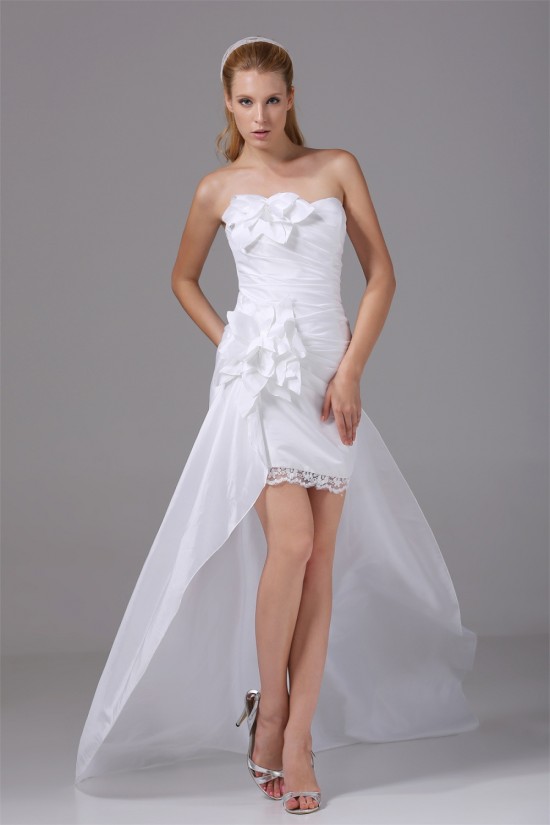 Sleeveless Taffeta Sheath/Column Handmade Flowers Reception Wedding Dresses 2031511 Sleeveless Taffeta Sheath/Column Handmade Flowers Reception Wedding Dresses 2031511