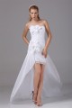 Sleeveless Taffeta Sheath/Column Handmade Flowers Reception Wedding Dresses 2031511