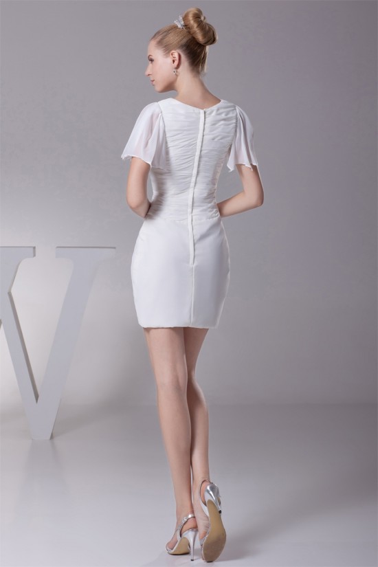 Sheath/Column Chiffon Short Sleeve Sweet Reception Wedding Dresses 2031512 Sheath/Column Chiffon Short Sleeve Sweet Reception Wedding Dresses 2031512
