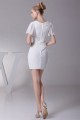 Sheath/Column Chiffon Short Sleeve Sweet Reception Wedding Dresses 2031512