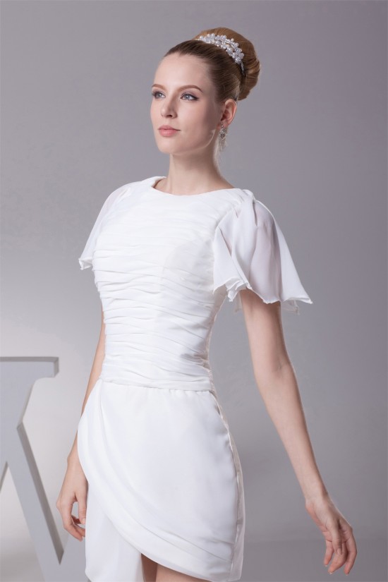 Sheath/Column Chiffon Short Sleeve Sweet Reception Wedding Dresses 2031512 Sheath/Column Chiffon Short Sleeve Sweet Reception Wedding Dresses 2031512