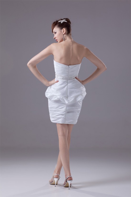 Sweetheart Taffeta Sheath/Column Sleeveless Short/Mini Wedding Dresses 2031515