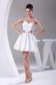 A-Line V-Neck Sleeveless Beaded Short Reception Wedding Dresses 2031516