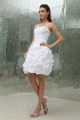 Wonderful Satin Taffeta Princess Spaghetti Straps Beaded Short Wedding Dresses 2031519