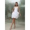 Wonderful Satin Taffeta Princess Spaghetti Straps Beaded Short Wedding Dresses 2031519