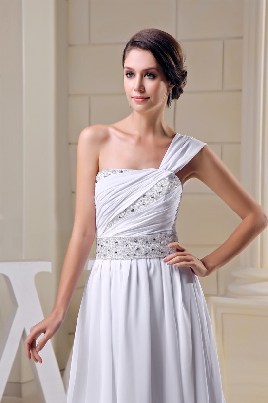 Floor-Length One-Shoulder Beading Sleeveless Wedding Dresses 2030152 Floor-Length One-Shoulder Beading Sleeveless Wedding Dresses 2030152