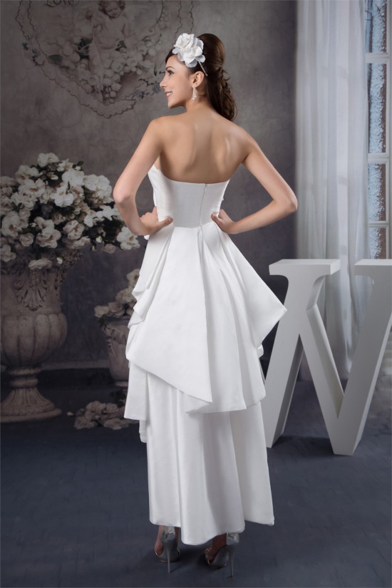 A-Line Strapless Ankle-Length Sleeveless Reception Wedding Dresses 2031521
