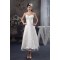 Attractive Sweetheart Sleeveless A-Line Tea Length Lace Little White Dresses 2031522