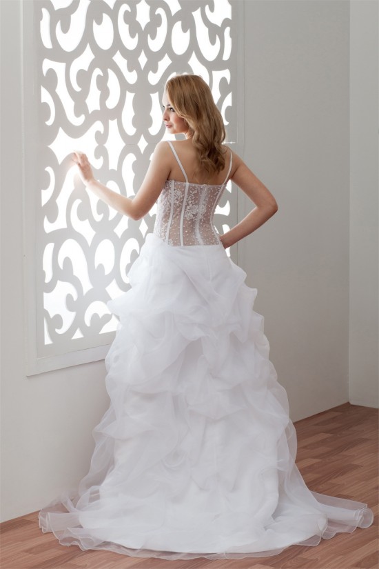 Fantastic Spaghetti Strap V-Neck Asymmetrical Satin Organza Beaded Wedding Dresses 2031524 Fantastic Spaghetti Strap V-Neck Asymmetrical Satin Organza Beaded Wedding Dresses 2031524