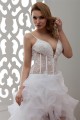 Fantastic Spaghetti Strap V-Neck Asymmetrical Satin Organza Beaded Wedding Dresses 2031524