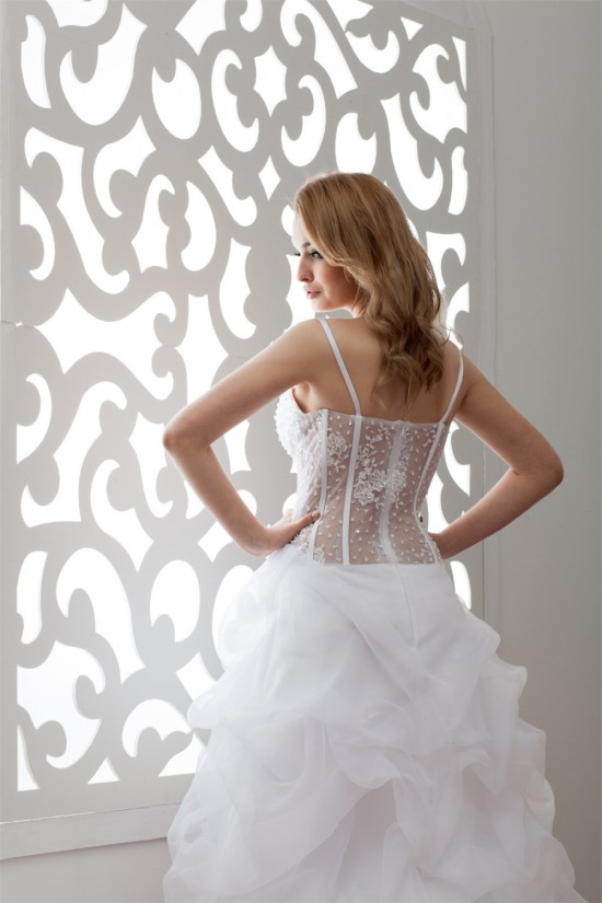 Fantastic Spaghetti Strap V-Neck Asymmetrical Satin Organza Beaded Wedding Dresses 2031524 Fantastic Spaghetti Strap V-Neck Asymmetrical Satin Organza Beaded Wedding Dresses 2031524
