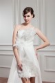 Great Sleeveless Satin Organza One-Shoulder A-Line High Low Wedding Dresses 2031525