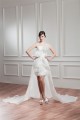 Great Sleeveless Satin Organza One-Shoulder A-Line High Low Wedding Dresses 2031525