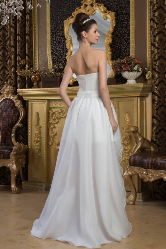 A-Line Sleeveless Sweetheart High Low Wedding Dresses 2031526