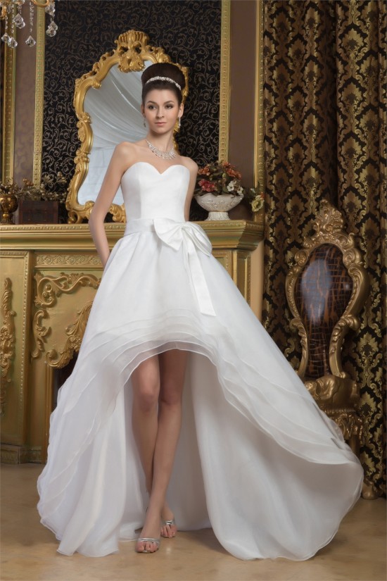 A-Line Sleeveless Sweetheart High Low Wedding Dresses 2031526
