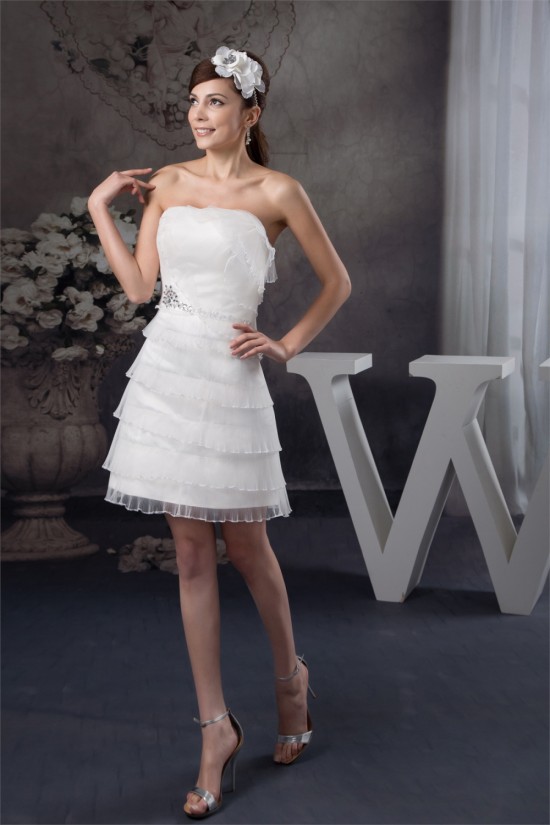 Short/Mini Sleeveless Strapless Beaded Sweet Wedding Dresses 2031527 Short/Mini Sleeveless Strapless Beaded Sweet Wedding Dresses 2031527