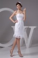 Satin Lace Fine Netting Sleeveless Sheath/Column Short Wedding Dresses 2031528
