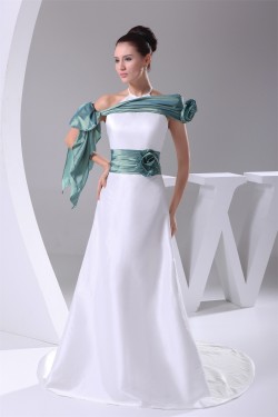 A-Line Sleeveless Halter Taffeta New Arrival Wedding Dresses 2030153