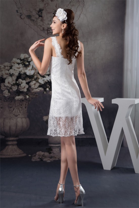 Sleeveless Lace Appliques Short Little White Short Wedding Dresses 2031531 Sleeveless Lace Appliques Short Little White Short Wedding Dresses 2031531