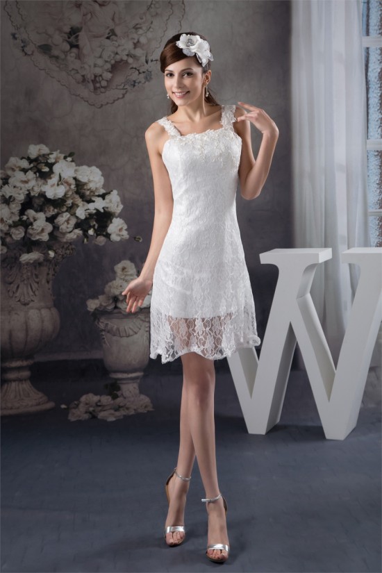 Sleeveless Lace Appliques Short Little White Short Wedding Dresses 2031531 Sleeveless Lace Appliques Short Little White Short Wedding Dresses 2031531