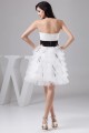 A-Line Strapless Satin Fine Netting Short Wedding Dresses 2031533