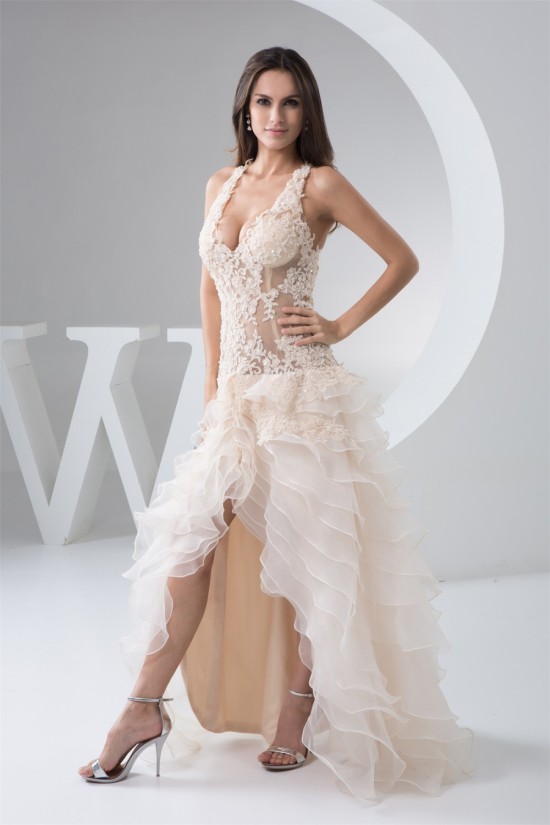 V-Neck Asymmetrical Sleeveless Ruched Satin Fine Netting Wedding Dresses 2031534 V-Neck Asymmetrical Sleeveless Ruched Satin Fine Netting Wedding Dresses 2031534