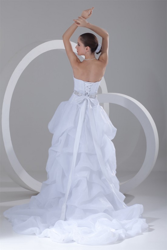 A-Line Satin Organza Sweetheart Embellished High Low Wedding Dresses 2031535 A-Line Satin Organza Sweetheart Embellished High Low Wedding Dresses 2031535