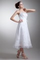 Beautiful Strapless Satin Lace A-Line Tea-Length Wedding Dresses 2031539 Beautiful Strapless Satin Lace A-Line Tea-Length Wedding Dresses 2031539