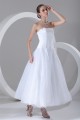 A-Line Strapless Satin Organza Wedding Dresses 2031542