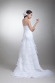 Sleeveless Strapless A-Line Satin Lace Organza Embellished Wedding Dresses 2031546