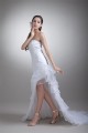 Sleeveless Strapless A-Line Satin Lace Organza Embellished Wedding Dresses 2031546