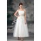 A-Line Sleeveless Strapless Ankle-Length Lace Wedding Dresses 2031547