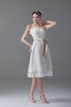 A-Line Strapless Satin Lace Sleeveless Short Wedding Dresses 2031549