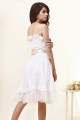 Wonderful Strapless Satin Lace Sleeveless A-Line Knee-Length Short Wedding Dresses 2031550