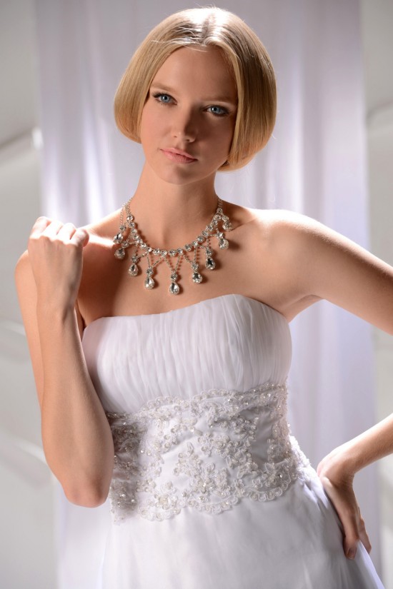 Wonderful Strapless Satin Lace A-Line Ankle-Length Wedding Dresses 2031552 Wonderful Strapless Satin Lace A-Line Ankle-Length Wedding Dresses 2031552