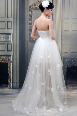 A-Line High Low Strapless Wedding Dresses 2031553